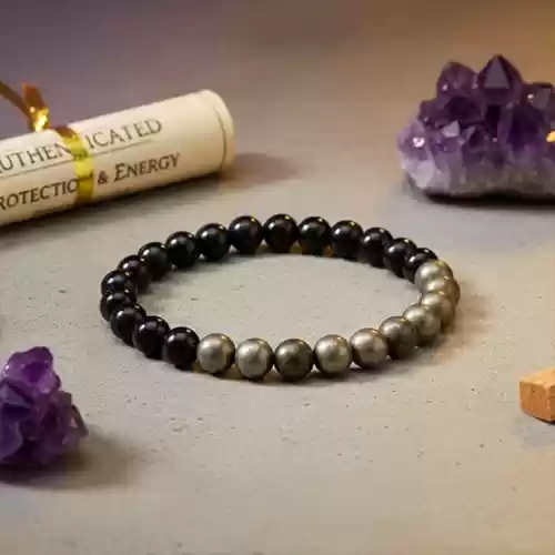 Pyrite + Black Tourmaline Bracelet
